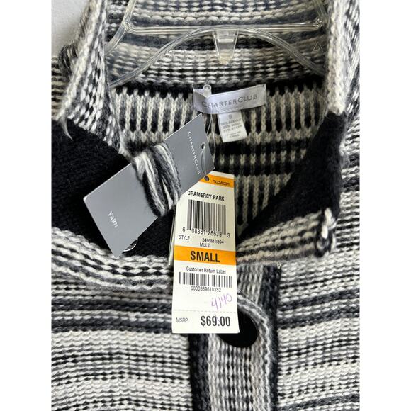 Charter Club NEW Wool Blend Sweater Cardigan Knit Jacket Small Cabincore NWT - Picture 3 of 5